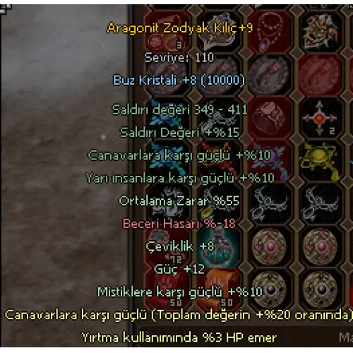  20 Canavar Aragonit Zodyak Kılıç